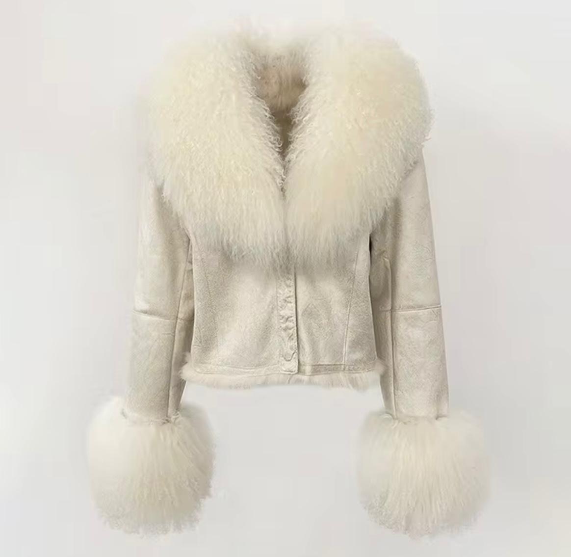Luxury Mongolian Lamb Fur Jacket – Timeless Elegance in 5 Colors