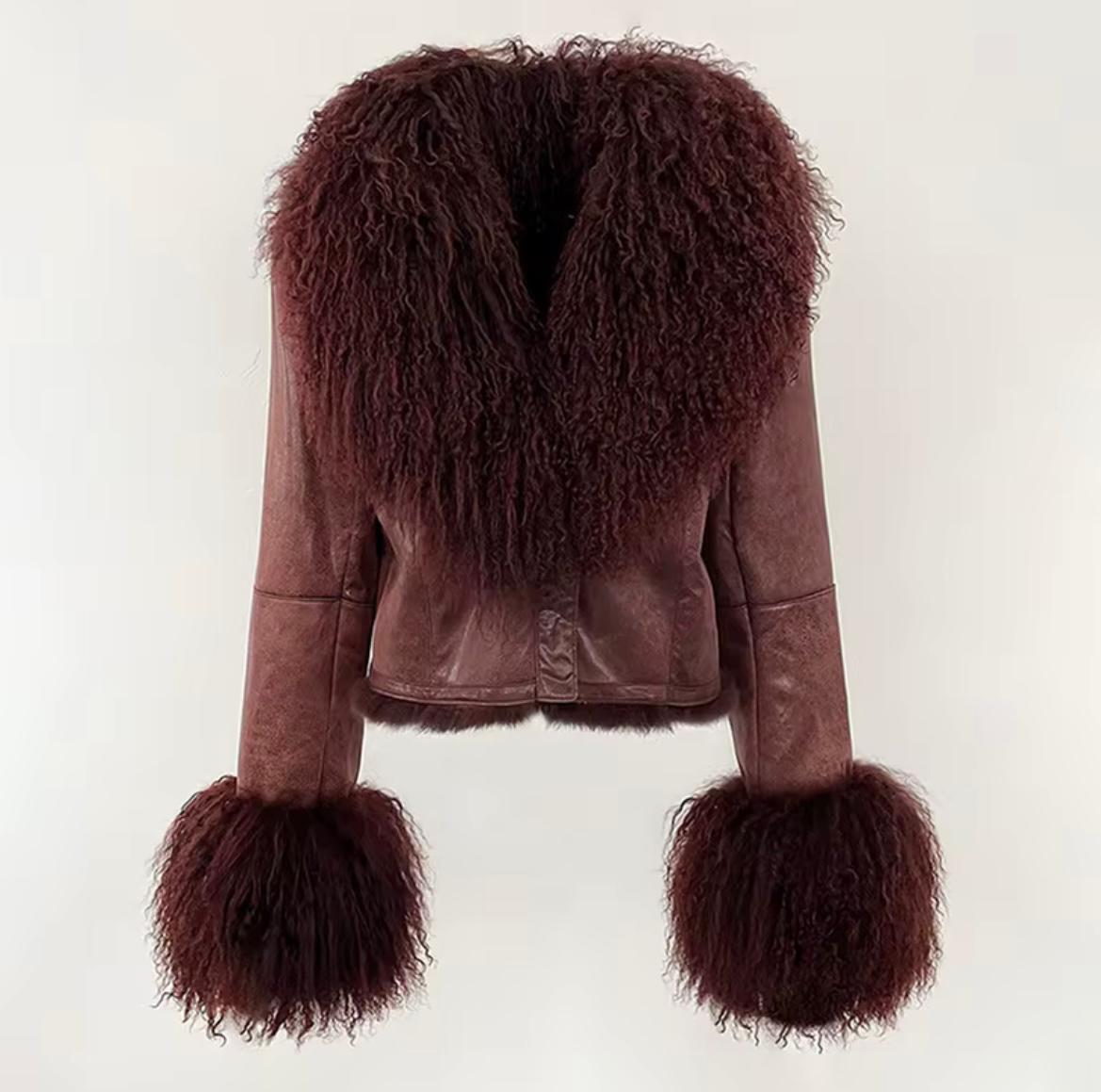 Luxury Mongolian Lamb Fur Jacket – Timeless Elegance in 5 Colors