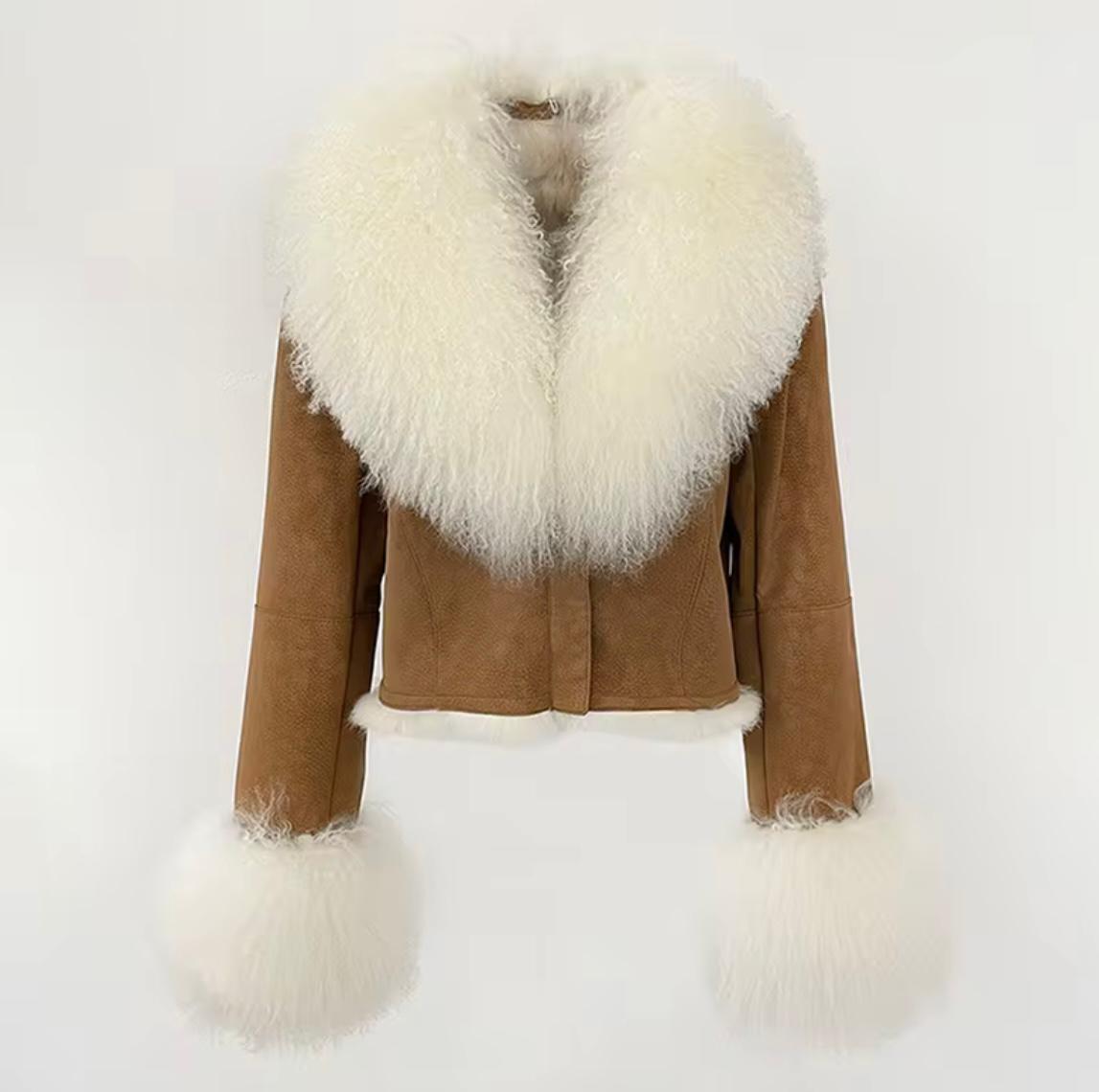 Luxury Mongolian Lamb Fur Jacket – Timeless Elegance in 5 Colors