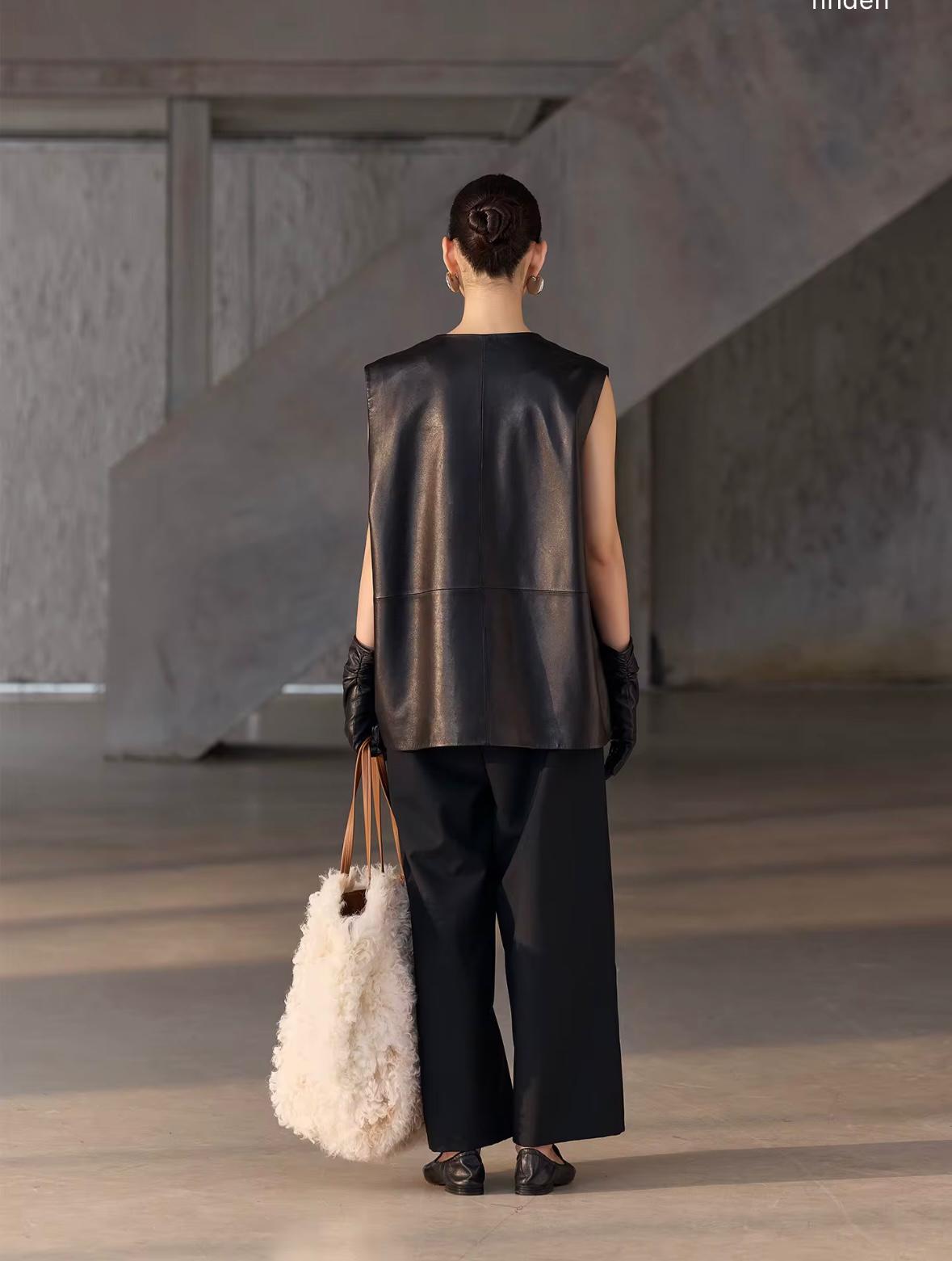 Genuine Premium Leather Vest – Black