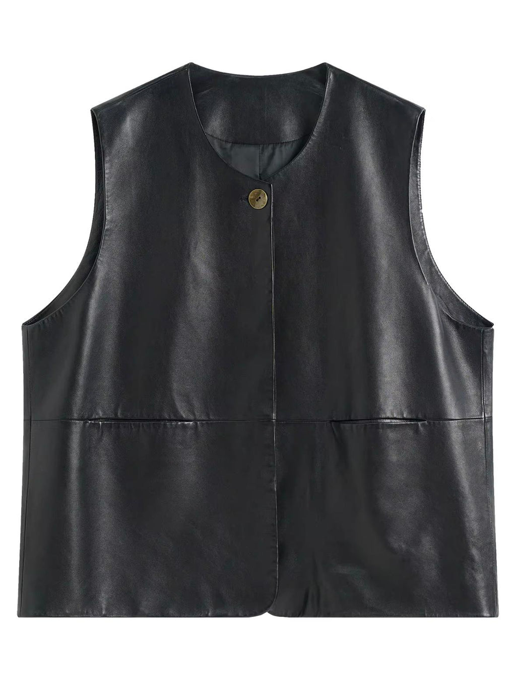 Genuine Premium Leather Vest – Black